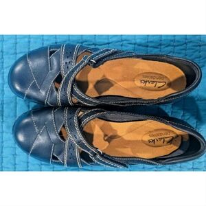 Clarks Women's Blue Leather Shoes